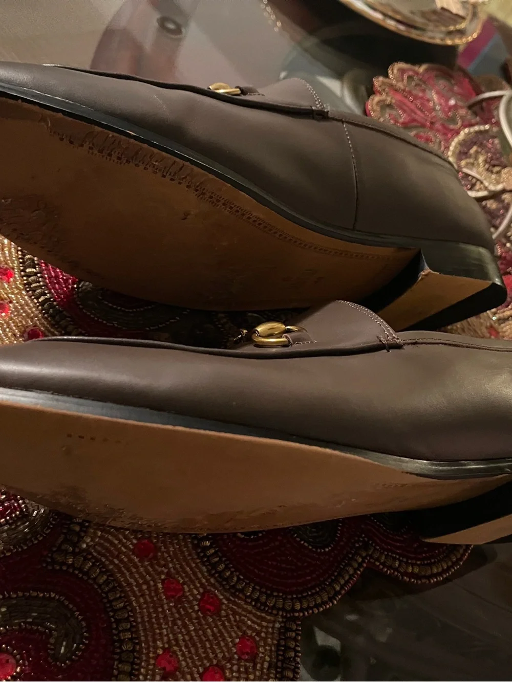 Gucci Brown Leather Horsebit Loafers